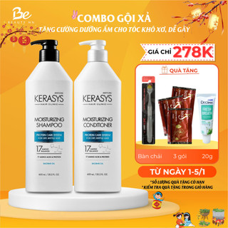  Cặp Dầu Gội Xả Keratin Phục Hồi Hư Tổn Làm Mượt Tóc Cho Tóc Khô Xơ Kerasys Moisturizing Hàn Quốc 