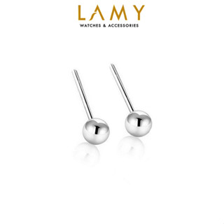 Khuyên tai bạc Unisex LAMY Circle Earrings Silver 3087 - Khuyên tai bạc Lamy