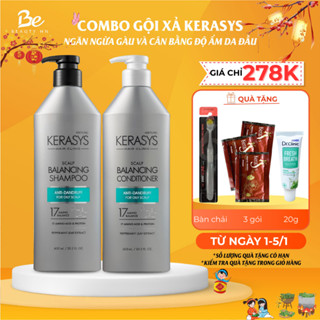  Cặp dầu gội xả Kerasys Scalp Hàn Quốc kiềm dầu ngăn ngừa gàu làm sạch sâu dành cho mọi loại tóc 