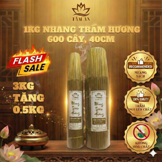  Nhang Trầm Hương Tự Nhiên 600 Cây 1Kg Dài 38cm Thơm Nhẹ Nhang Trầm Hương Chính Hãng Tâm An 