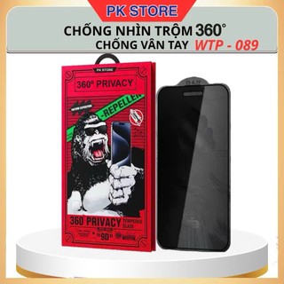  Kính Cường Lực iphone Chống Nhìn Trộm 360 Độ WTP-089 Cao cấp Chống Vân Tay Ip 13 14 15 16 Pro Max Plus PKStore 