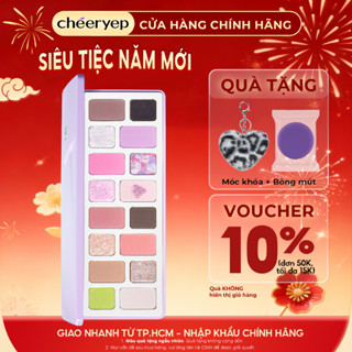  Bảng Phấn Mắt Cheeryep 16 Ô Đa Năng Phấn Mịn Lên Màu Chuẩn Nhũ Lấp Lánh Trang Điểm Nhiều Tông Màu 