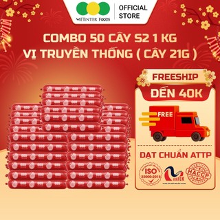  Combo 1Kg Xúc Xích Tiệt Trùng 21g  Cây Vị Heo Thơm Ngon Dinh Dưỡng Thương Hiệu S2 Vietinter Foods 