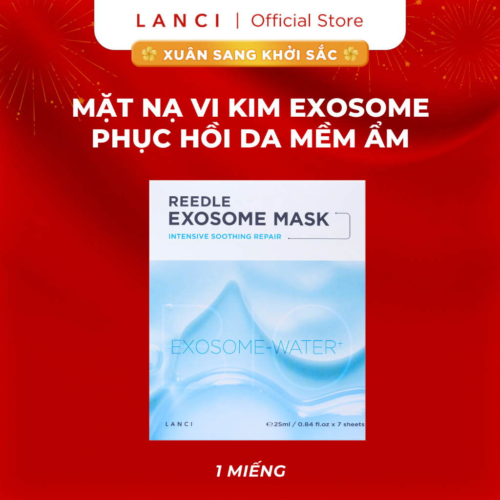 [1 miếng] Mặt Nạ Vi Kim Exosome LANCI Reedle Exosome Mask giúp cấp ẩm, phục hồi làn da mềm mịn