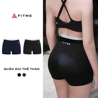 Quần đùi tập gym yoga Fitme SOFT legging nữ 2 lớp cạp cao tôn dáng co giãn 4 chiều QNSO01