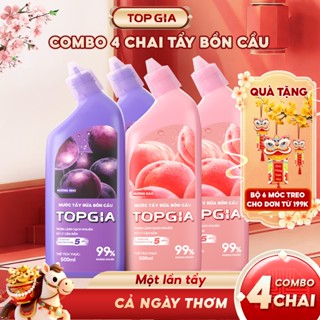  Combo 4 chai 500ml nước tẩy bồn cầu TOPGIA hương thơm dịu nhẹ khử mùi hôi phù hợp với nhiều bề mặt 