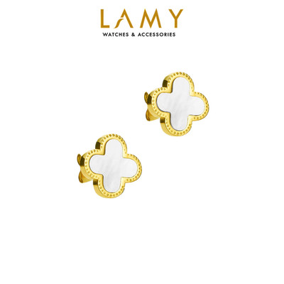 Khuyên tai nữ LAMY Lucky Four Leaves Earrings Gold 3023