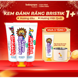  Kem Đánh Răng Hữu Cơ Bristik Cho Bé Từ 1 Tuổi Chống Sâu Răng Xuất Xứ Hàn Quốc 50g 
