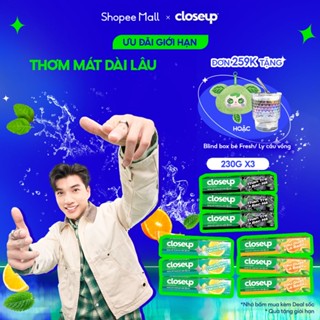  Combo 3 Kem Đánh Răng Closeup Trắng Răng Thơm Mát thành phần Thiên Nhiên 230G 