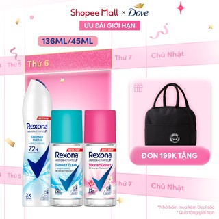  Xịt lăn khử mùi Rexona 72H khô thoáng dành cho nữ 135 45ml 