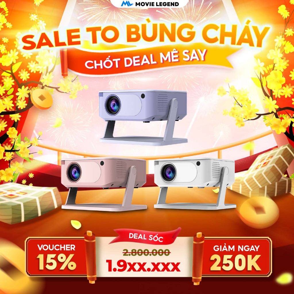 [ NEW 2025 ] Máy Chiếu M3 MiniGo - Máy Chiếu Movie Legend