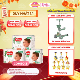  Combo 3 gói Tã bỉm dán quần HUGGIES PLATIUM NATURE MADE hàng chính hãng_Mochishop _Mochica 
