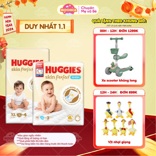  Bỉm Tã quần Huggies Skin Perfect Mega Jumbo M98+4  L88+4 XL72+4 XXL64+4 với 2 vùng thấm giảm kích ứng da _Mochica 