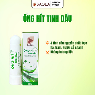  Ống Hít Thông Mũi Saola Tinh Dầu Thiên Nhiên Giảm Nghẹt  Mũi Giải Cảm Chống Say Tàu Xe 5g 
