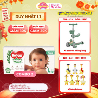 Combo 2 gói Tã bỉm dán quần HUGGIES PLATIUM NATURE MADE hàng chính hãng_Mochishop _Mochica 