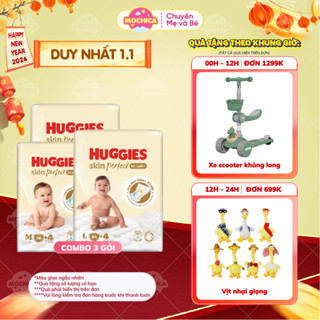  Combo 3 Tã bỉm dán Huggies Skin Perfect NB76 S80+2 M76+3 miếng với 2 vùng thấm giảm kích ứng da_Mochishop _Mochica 