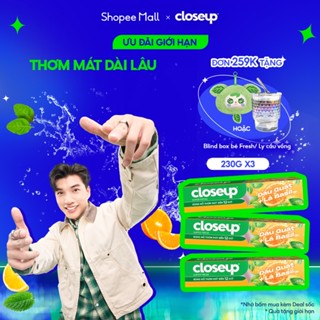  Bộ 3 Kem Đánh Răng Closeup Dầu Quất Thơm Mát Tự Nhiên 230g 