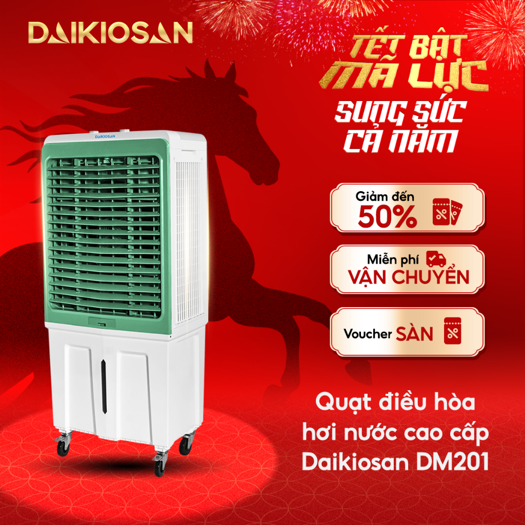 Quạt Điều Hòa Daikiosan DM201 Công Nghệ Khử Mùi Diệt Khuẩn Kèm Đá Khô – Hàng chính hãng