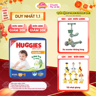   TÃ QUẦN SIZE LỚN  Bỉm Tã quần Huggies Tràm Trà Tự Nhiên SKINCARE Pants Mega XXXL22+6_Mochishop 