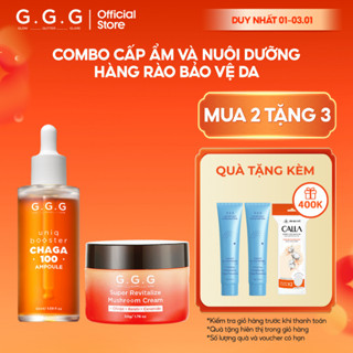  COMBO Hỗ Trợ Cấp Ẩm & Tái Sinh Làn Da - G.G.G Kem Dưỡng Nấm 50g & Booster Nấm Chaga 50ml 