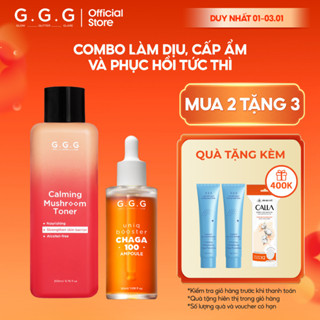  COMBO Hỗ Trợ Dịu Da Dưỡng & Dưỡng Da Khỏe - G.G.G Toner Nấm Dịu Da 200ml & Booster Nấm Chaga 50ml 