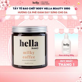  Tẩy tế bào chết body cà phê Hella Beauty 500g giúp làm sạch sâu hỗ trợ dưỡng sáng da 