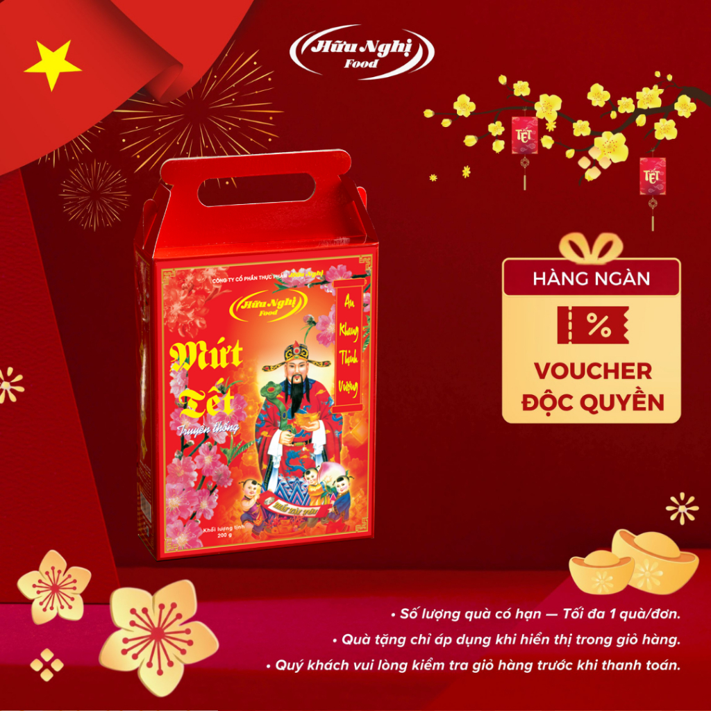 Mứt Tết Quai Xách KLT 200g, Mứt Tết Hữu Nghị Food