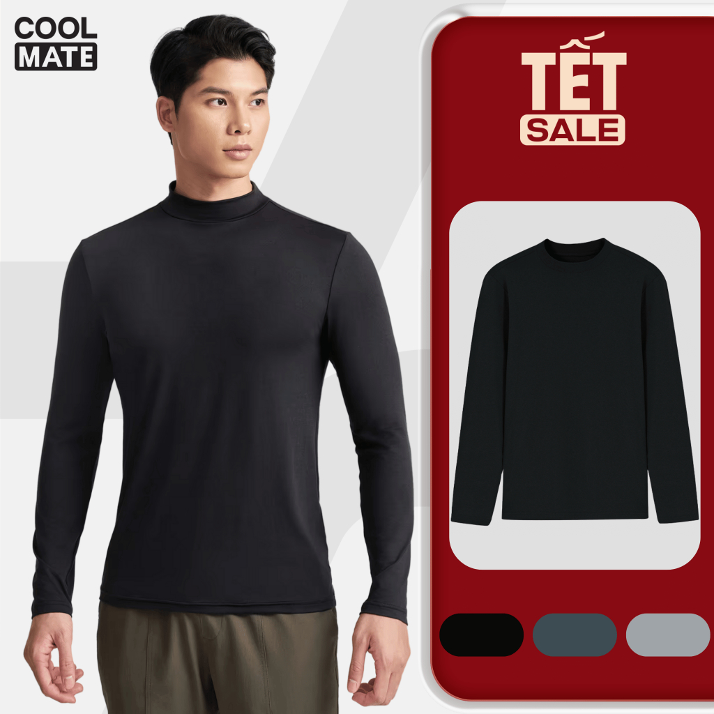 [SALE TẾT]Áo giữ nhiệt thu đông Essential Brush Poly cổ trung mềm mại Coolmate