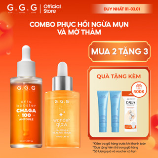  Combo Tinh Chất Phục Hồi Da Khỏe & Mờ Thâm Giảm Mụn GGG Booster Chaga 100 Ampoule 50ml & Healing Serum 40ml 