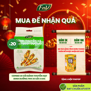   DEAL SỈ  Combo 20 gói bánh thuyền hạt dinh dưỡng mix gạo lứt ăn vặt không đường FNV 20 gói x 60g bánh hỗ trợ giảm cân 