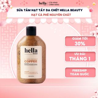  Sữa tắm tẩy tế bào chết hạt cà phê Hella Beauty 300ml 