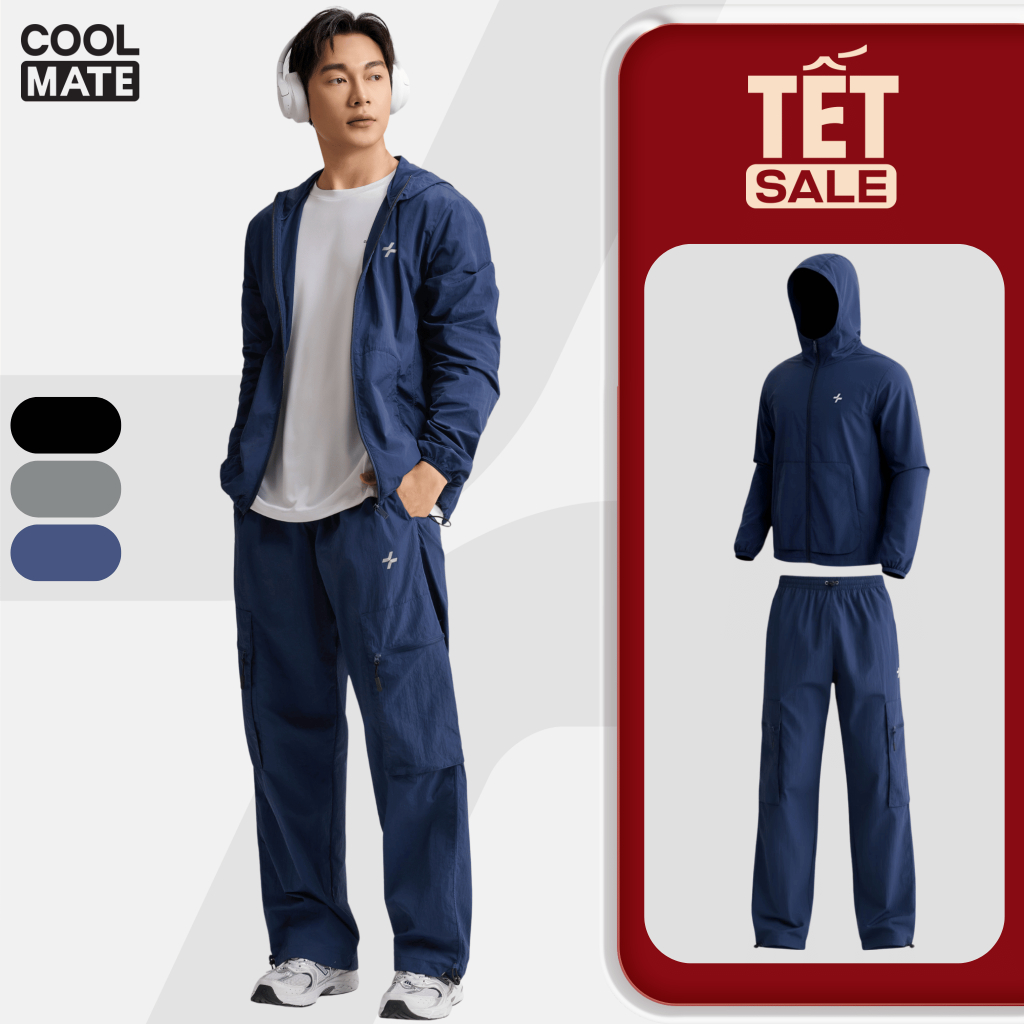 [SALE TẾT]Set đồ thu đông Track Windbreaker siêu nhẹ, thoáng khí, nhanh khô, kháng nước nhẹ Coolmate
