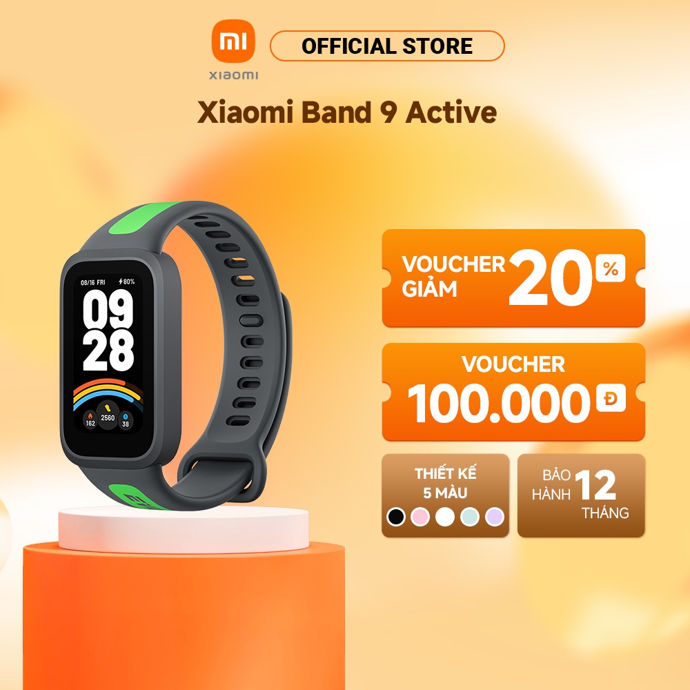 Vòng đeo tay thông minh Xiaomi Smart Band 9 Active | Màn hình 1.47'' TFT 60Hz | Pin 18 ngày | Theo d
