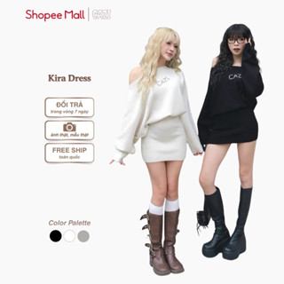  Cazi Kira Dress - Váy len lệch vai 