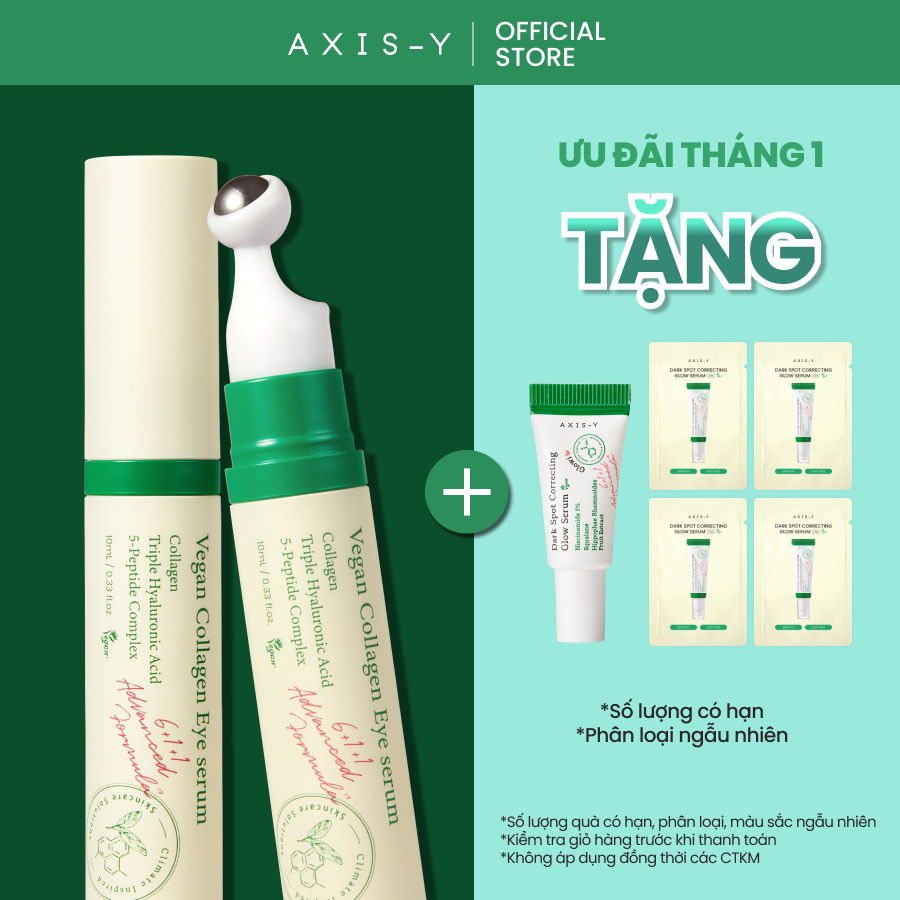  AXIS-Y Serum Mắt Giảm Thâm - Dưỡng Săn Vùng Da Mắt chứa 5-Peptides & Collagen | Vegan Collagen Eye Serum 10ml 