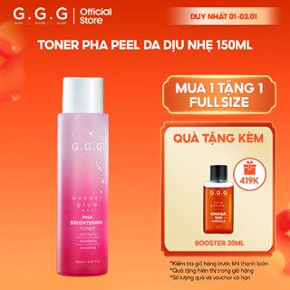  Toner Hồng PHA Peel Da Dịu Nhẹ Và Dưỡng Sáng Da G.G.G Wonder Glow PHA Brightening Toner 150ml 