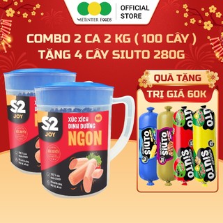   Tặng 4 Xúc Xích Siuto  Combo 2KG Xúc Xích Heo 21g Cây Ngon Dinh Dưỡng Tiệt Trùng S2 Vietinter Foods 