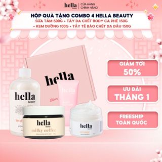 Hộp quà combo 4 Tẩy tế bào chết body + Sữa tắm nước hoa 500ml + Tẩy tế bào chết da đầu 150g + Kem body 100g 