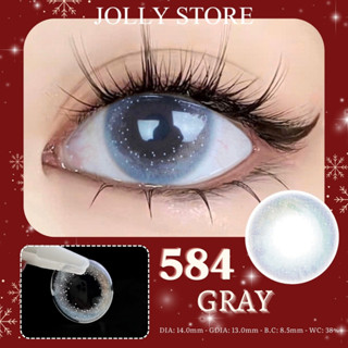   6M  Lens Kính áp tròng 584 Gray JOLLY STORE không giãn 14.0mm LUNA EYES 