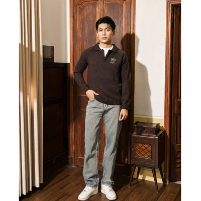 [FORM RỘNG] Quần jean nam Heboz dáng suông D052, quần dài nam trơn chất vải denim cao cấp - 00002846