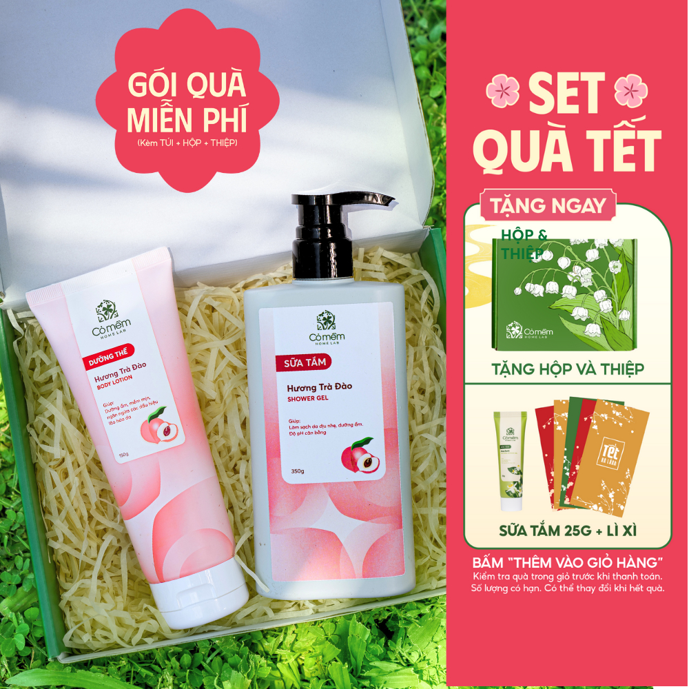   Set Quà Tặng  Bộ Sữa Tắm Sữa Dưỡng Thể Dưỡng Da Cỏ Mềm- Quà Tặng Cô Giáo Ý Nghĩa 
