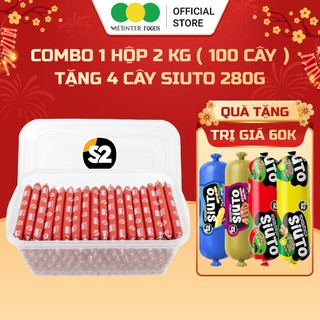   Tặng 4 Xúc Xích Siuto  Combo 100 Cây Xúc Xích Heo Ngon Dinh Dưỡng Tiệt Trùng S2 Vietinter Foods 