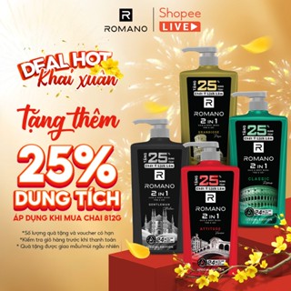  Tắm gội cho nam Romano 2in1 hương Nước hoa   Gen Z 650g   610g   812g   900g chai - Live stream 