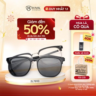  Gọng Kính Râm Cận 2 Trong 1  Clip - on  HMK Eyewear Phân Cực Chống Tia UV Thời Trang Nam Nữ - 2L7910 