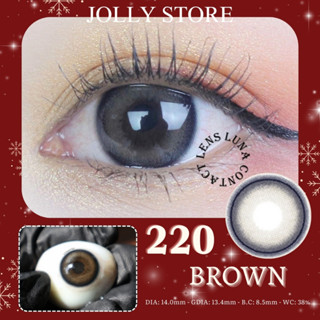   6M  Lens Kính áp tròng 220 Brown JOLLY STORE không giãn 14.0mm LUNA EYES 