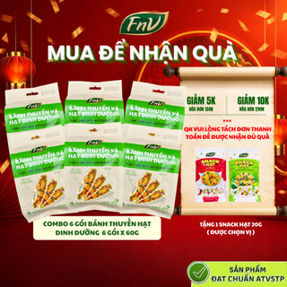  Combo 6 gói bánh thuyền hạt dinh dưỡng mix gạo lứt ăn vặt không đường FNV 6 gói x 60g bánh hạt giảm cân hỗ trợ giấc ngủ 
