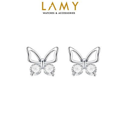 Khuyên tai LAMY Stone Butterfly Silver Earrings 3269 - Khuyên tai bạc cao cấp