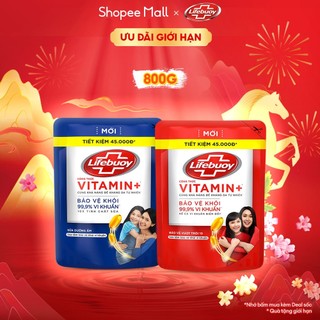  Sữa Tắm Lifebuoy Sạch Khuẩn Bảo Vệ Khỏi 99.9% Vi Khuẩn Chứa Ion Bạc+ Hỗ Trợ Cùng Đề Kháng Da Tự Nhiên 800G 