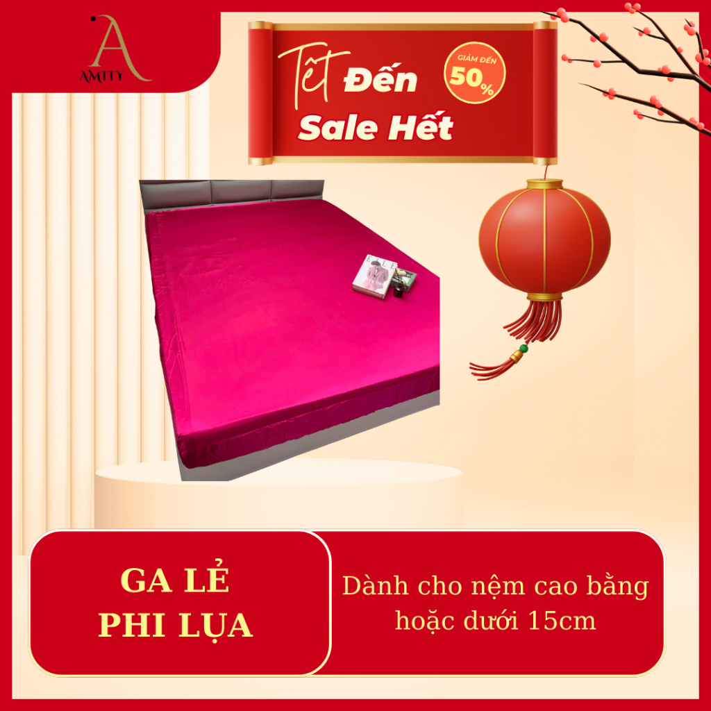 Drap lẻ phi lụa đủ màu đủ size (Dành cho nệm cao bằng hoặc dưới 15cm) Amity Bedding