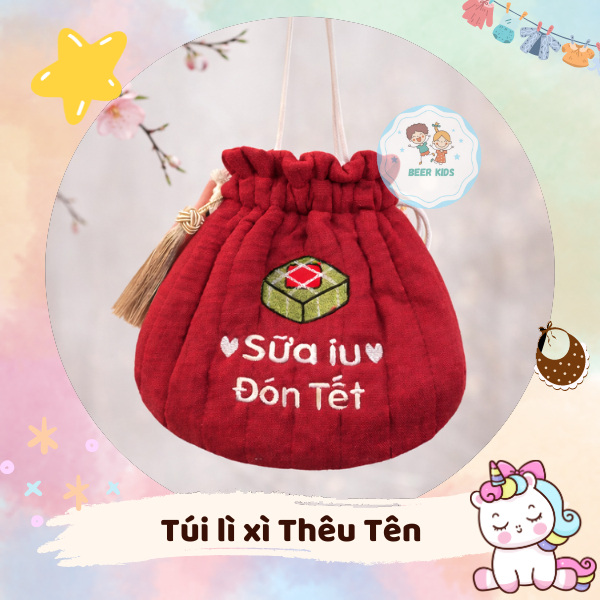 [THÊU TÊN] Túi Lì Xì Thêu Tên Bé Yêu Theo Yêu Cầu Độc Quyền Ý Nghĩa Mang Tên Bé Yêu Đón Tết 2026